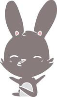 curious bunny flat color style cartoon vector