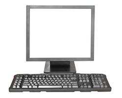 pantalla con pantalla recortada y teclado aislado foto
