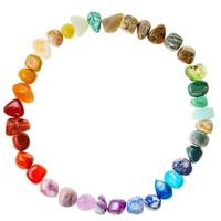 circle from natural mineral gemstones isolated photo
