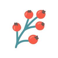 Red berries, vector flat illustration on white background