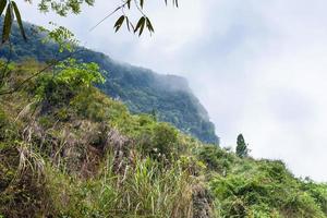 cloud on slope of karst peaks in Yangshuo photo