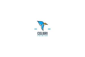 Flat colibri bird logo design vector illustration idea