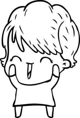 cartoon laughing woman