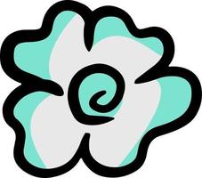 flat blue flower illustration vector