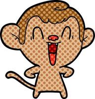 cartoon laughing monkey vector