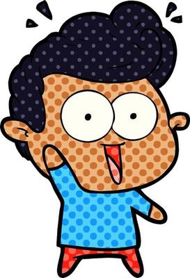cartoon staring man