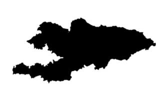 black silhouette of Kyrgyzstan in central asia vector