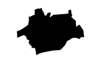 BRAGA map black silhouette on white background vector
