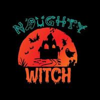 Naughty witch typography lettering for t shirt vector