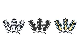 iconos de bayas de trigo simbolizan elementos vectoriales para web infográfico vector