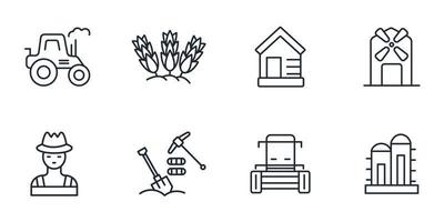 farm and agriculture icons set . farm and agriculture pack symbol vector elements for infographic web