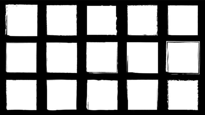 Dirty frames grunge. Ink brush strokes. distress textures of a square