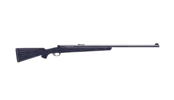 Hunting rifle isolated on white, vector