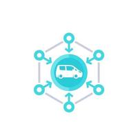 carsharing icon for web, vector