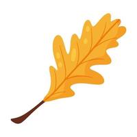 Oak leaf. Autumn design element. Vector illustration, cartoon style