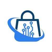 Shopping bag vector icon, Vector bag for shopping online icon