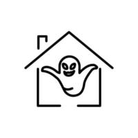 Haunted house line icon illustration. icon related to Halloween. Line icon style. Simple design editable vector