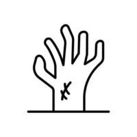 ghost hand line icon illustration. icon related to Halloween. Line icon style. Simple design editable vector