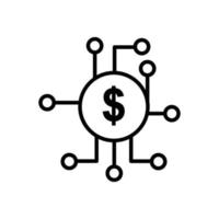 ilustración de icono de línea de dólar. icono relacionado con fintech. estilo de icono de línea. diseño simple editable vector