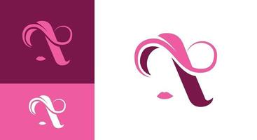 Letter A Woman Logo Template vector