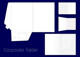 A4 size single pocket reinforced paper folder mock-up isolated on background. Vector illustration. 3D illustration