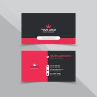 plantilla de diseño de tarjeta de visita de color rojo y blanco negro vector