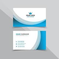 Creative Business card Design Template in white, blue, and black vector