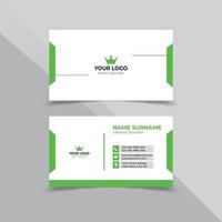 Simple Green and white color Business card design Template vector