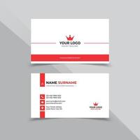 Minimal Business card design Template in white red and black color vector