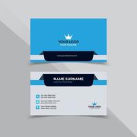 plantilla de diseño de tarjeta de visita en color blanco, azul y negro vector