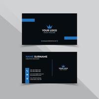 Black and blue color company Business Card Design Template vector