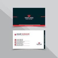 Simple Business Card design Template in black red and white  color vector