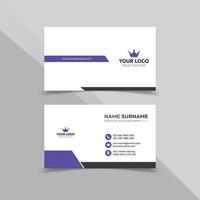 Nice Business Card design in purple  and white color vector