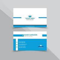 White and blue color corporate Business Card Design Template vector