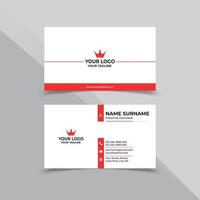 Minimal red and white Business Card Design Template vector