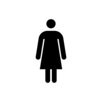 icono de mujer. signo femenino para baño. pictograma de wc de niña para baño. símbolo de inodoro vectorial aislado vector