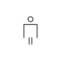 hombre icono abstracto lineal. signo masculino para baño. niño wc pictograma para baño. símbolo de inodoro vectorial aislado vector