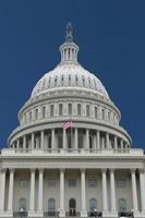 Washington DC Capital on deep blue sky background photo