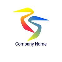 a logo vector with a combination of the letter r and s or the number 25, with yellow red blue and green gradations, suitable for a dynamic and modern symbol of an institution or company