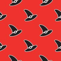 pattern with a witch s hat on a red background vector
