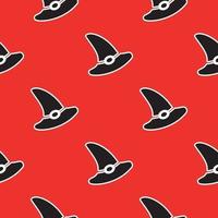 pattern with a witch s hat on a red background vector