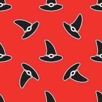 pattern with a witch s hat on a red background vector