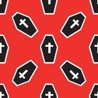 pattern with coffins and crosses vector