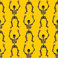 Seamless pattern with black skeletons vector