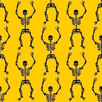 Seamless pattern with black skeletons vector