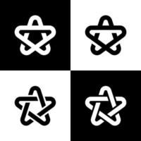 simple vector de icono de estrella en blanco y negro listo para usar