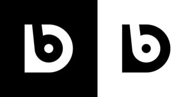 Simple black and white letter Db or bD logo design template. Suitable for any brand logo. vector