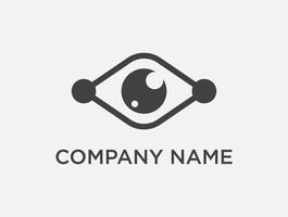 Simple eye tech logo design. suitable for any tech technology logo vector