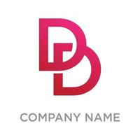 Letter DD or B logo design template with white background vector