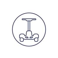 icono de línea de scooter eléctrico autoequilibrado en blanco vector